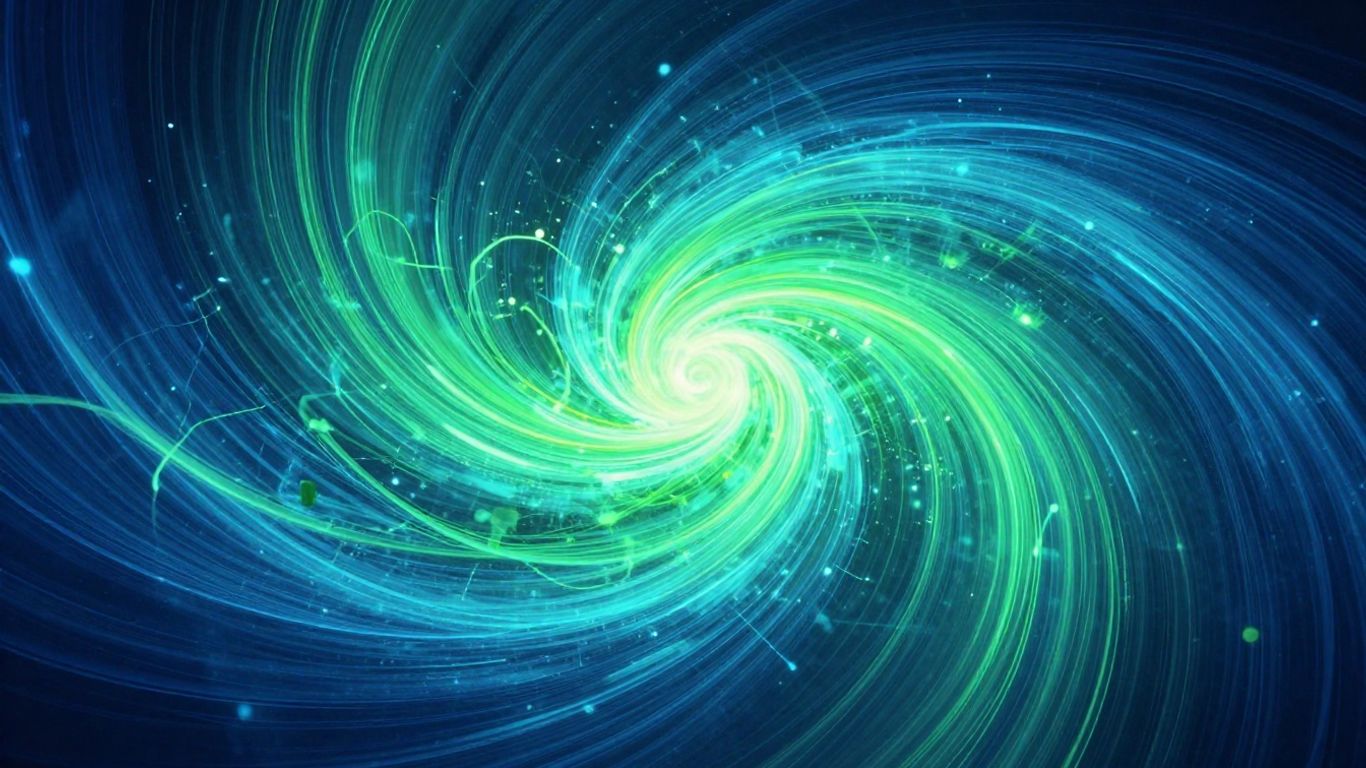 Abstract light trails symbolizing innovation and growth.