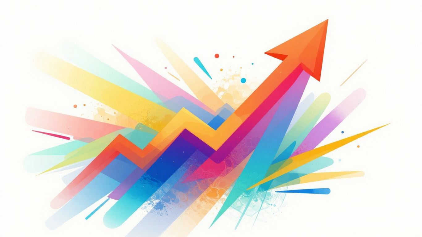 Upward trending abstract shapes symbolizing growth and opportunity.