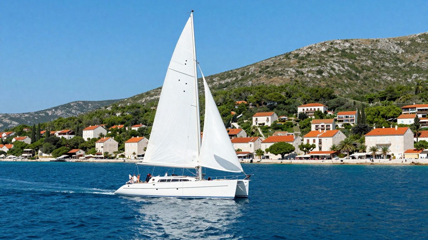 Luxury catamaran sailing in Croatia with skipper.