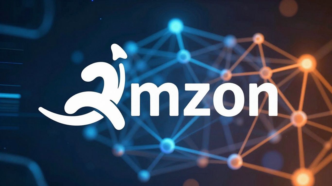 Amazon and OpenAI logos merging, signifying AI partnership.