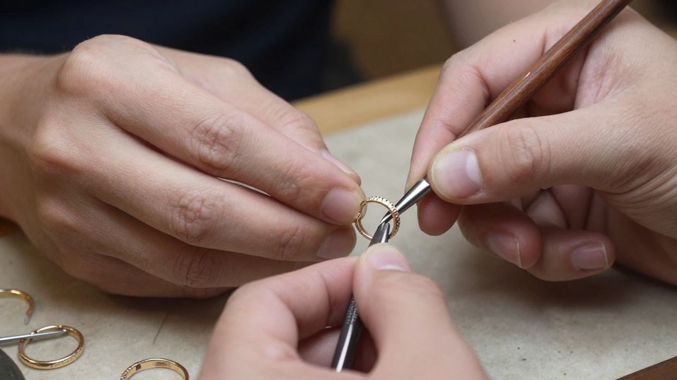 Artisan crafting custom jewellery by hand.