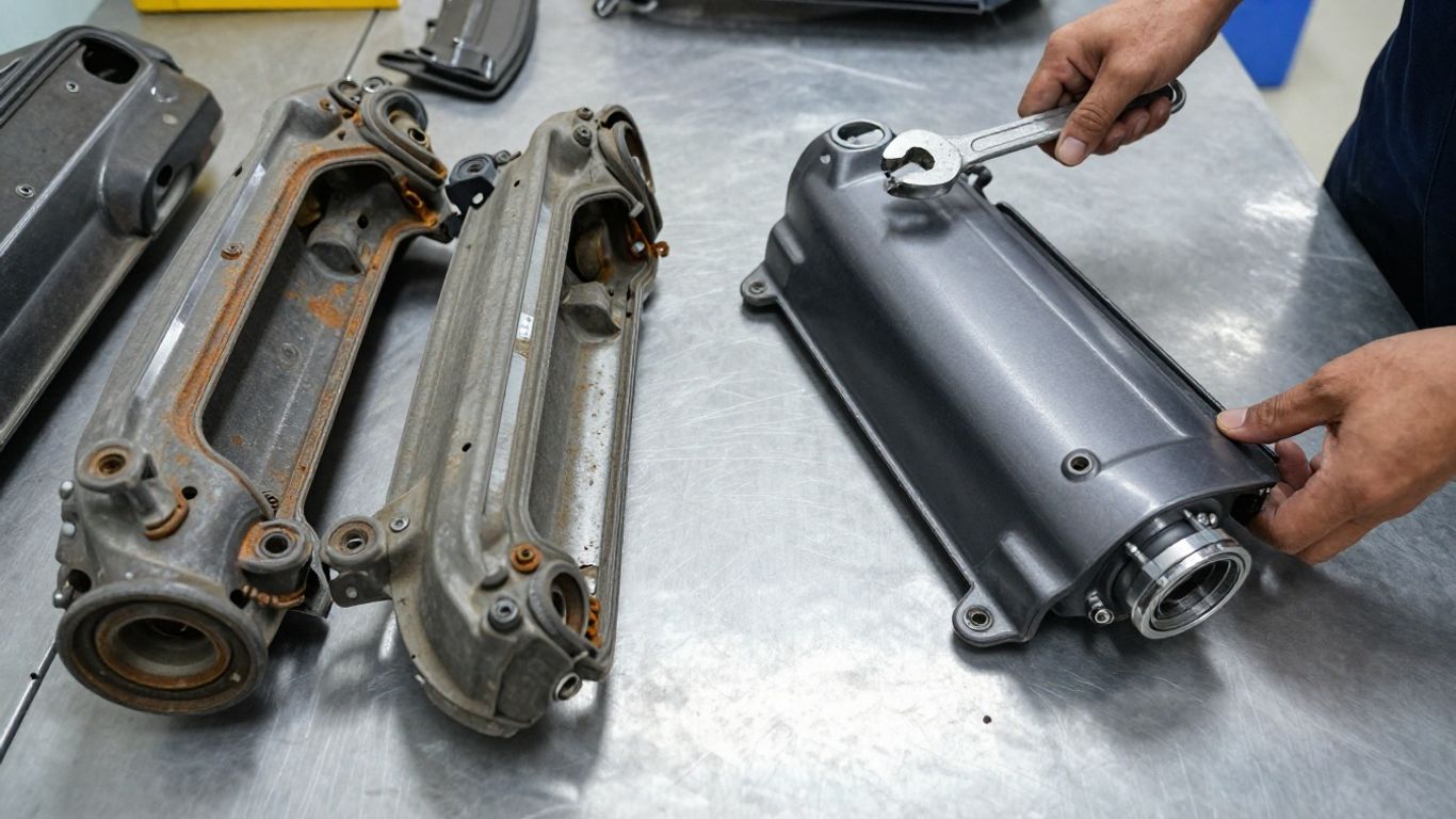 BYD car parts comparison: used vs. new.