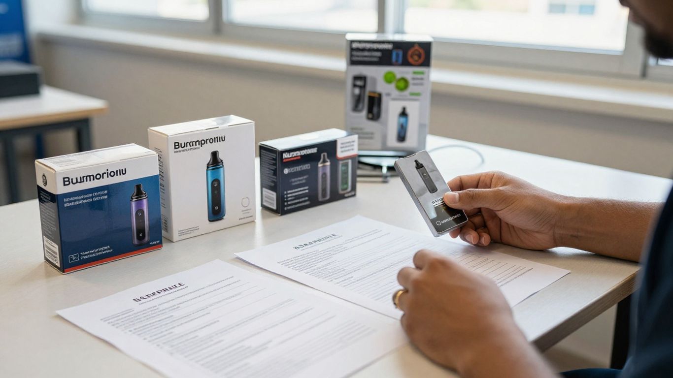 European vape product compliance documents and packaging