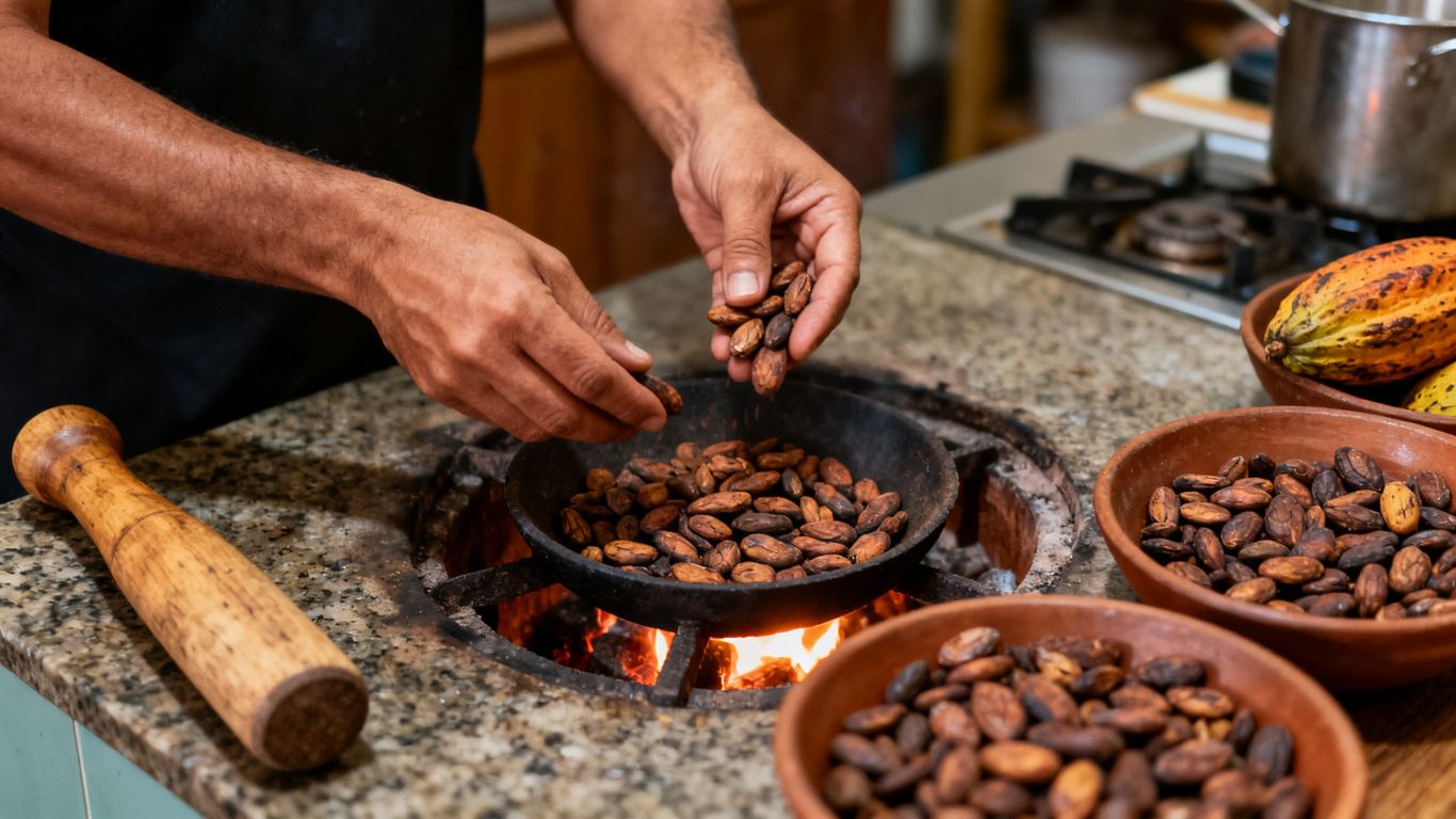 Hands-on cacao workshop in a Medellín kitchen