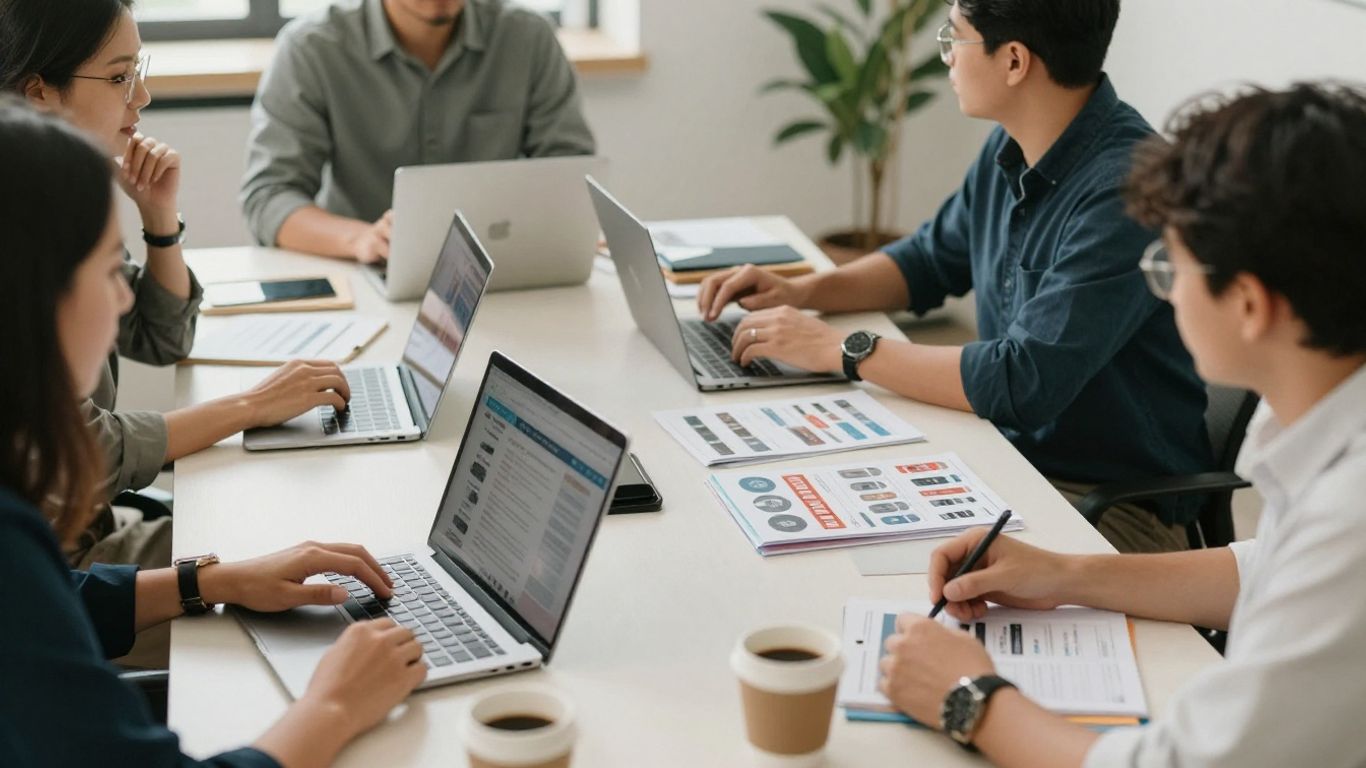 Sales team planning a trade customer campaign