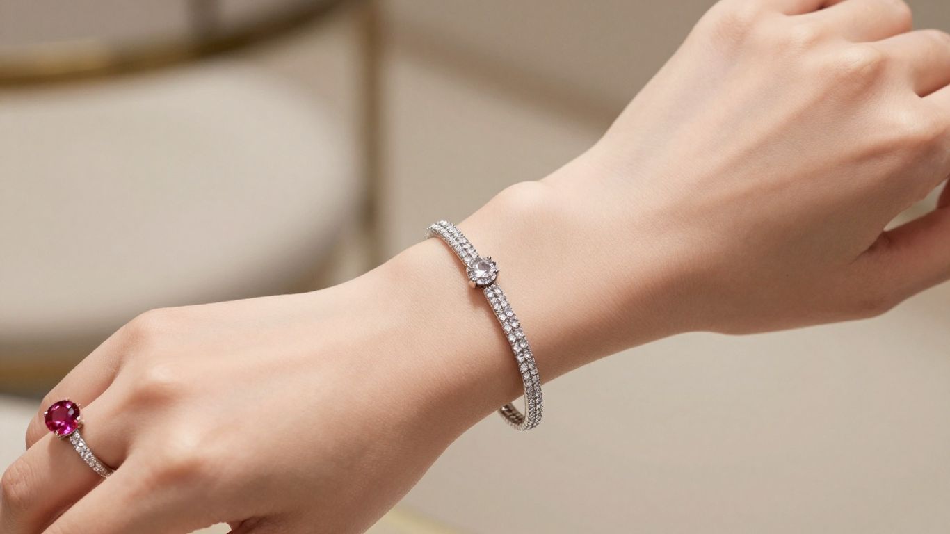 Sparkling occasion jewellery on a woman's hand.