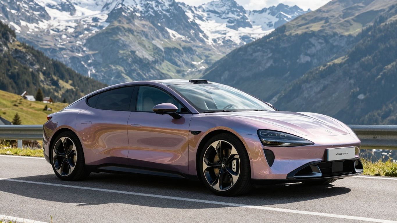 Cupra Born Elektroauto auf Schweizer Bergstraße