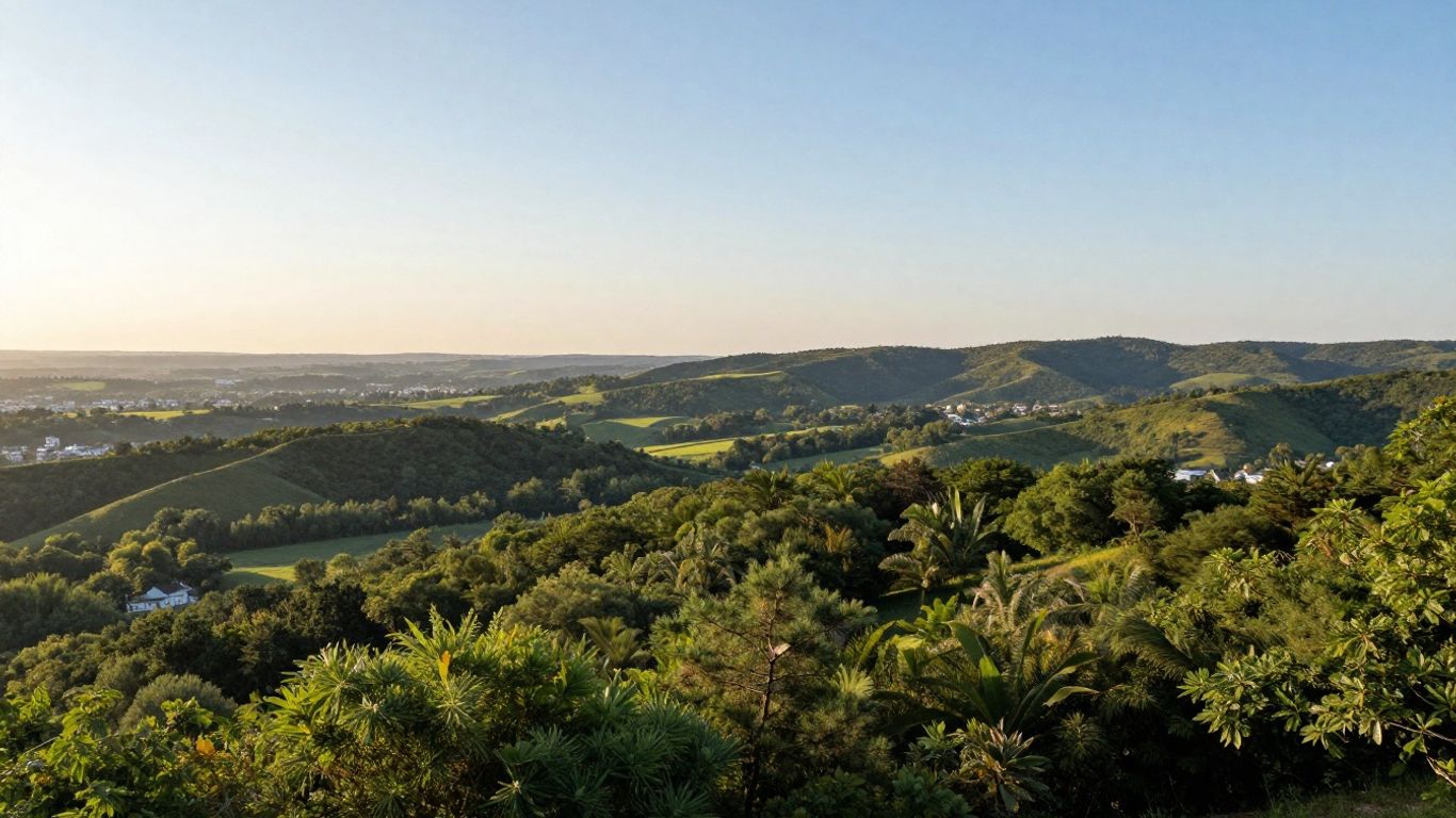 Blick vom Karlsstern auf die grüne Landschaft