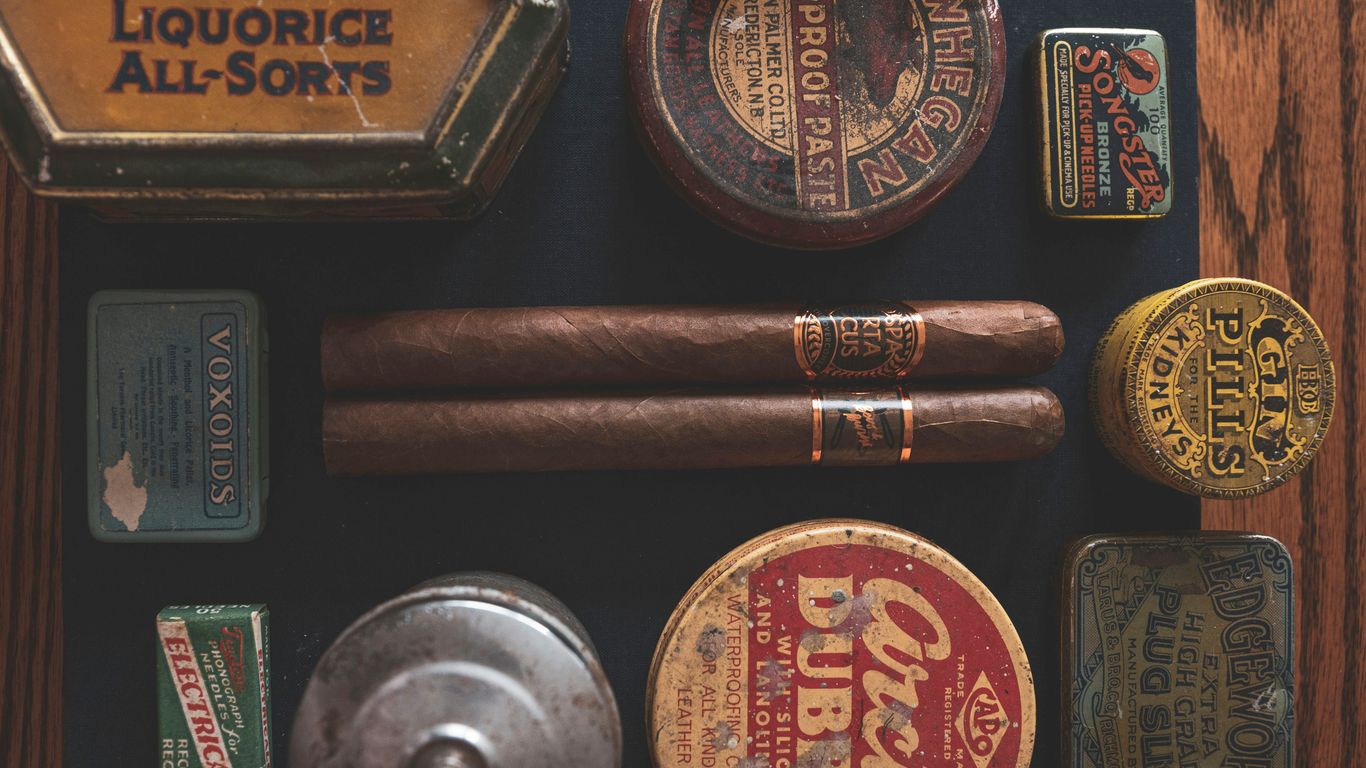 Bottles tobacco and vehicle import symbols