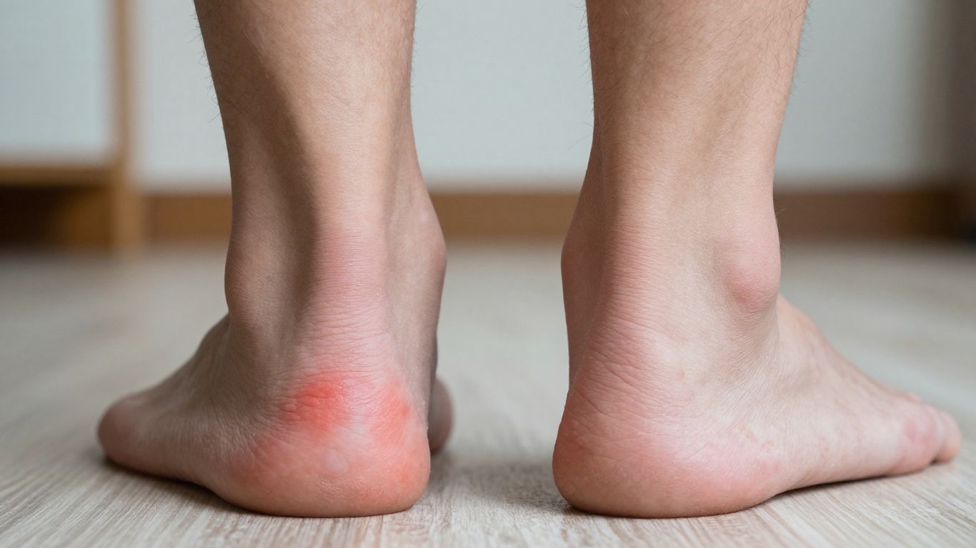 Feet with and without blisters, wearing socks.