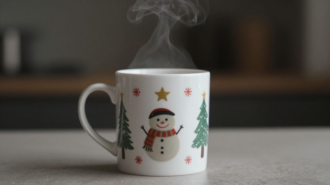 Festive coffee mug, a perfect white elephant gift under $50.