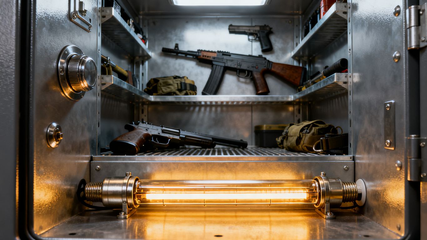 Metal gear inside a secure storage safe