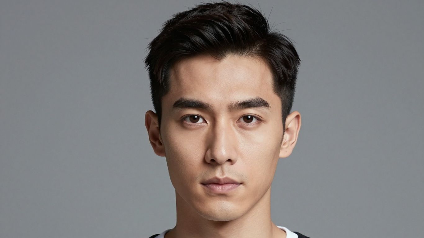 Man with oval face and Caesar haircut