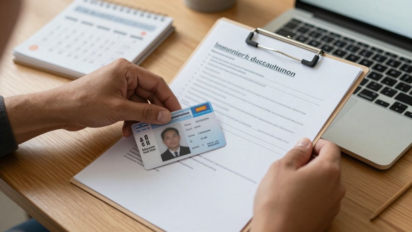 Applicant organizing documents for CNA program enrollment