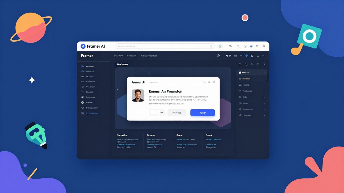 Framer AI website builder interface with game-like visuals.