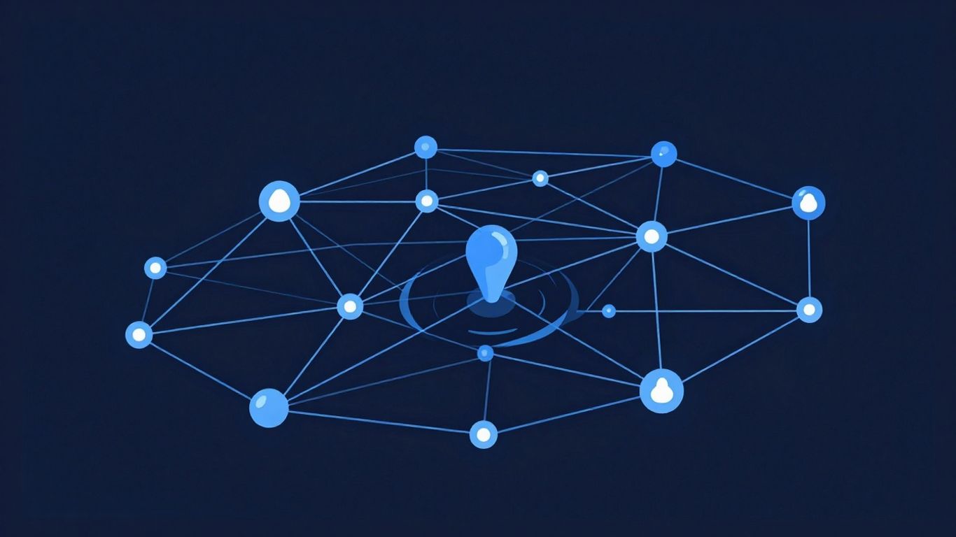Technical illustration of network nodes and connections.