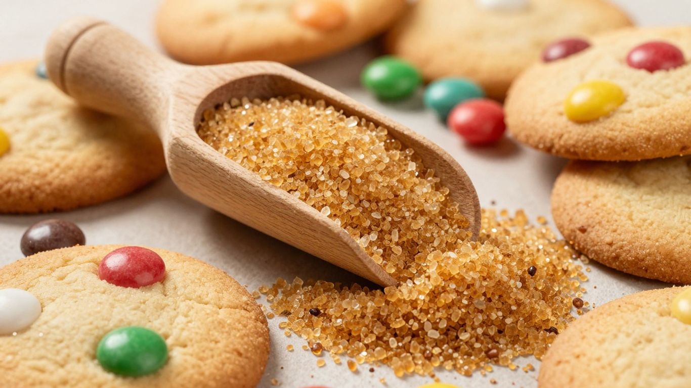 Coconut sugar with baked goods and candies