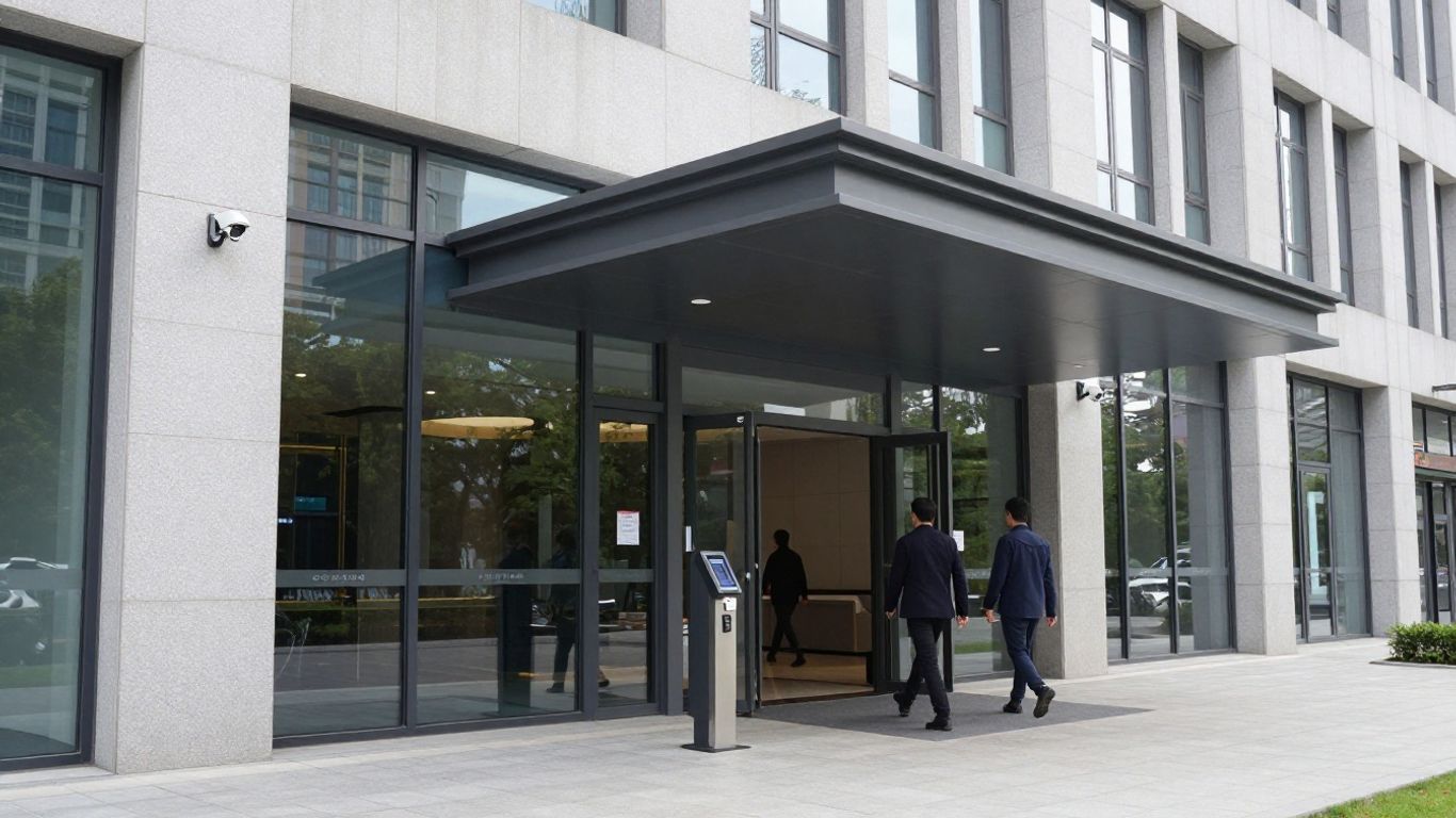 Security cameras and access points in a modern facility