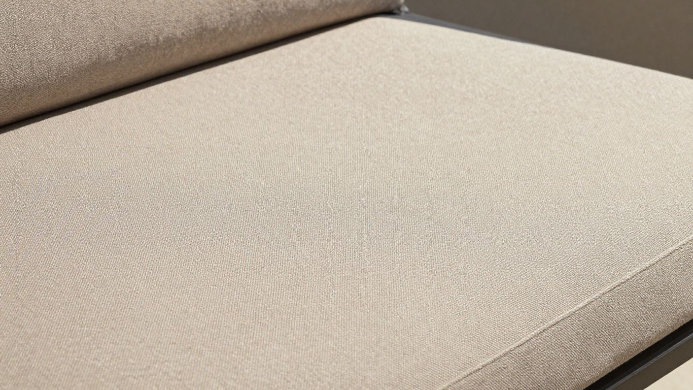 Outdoor cushion fabric with anti-stain properties.