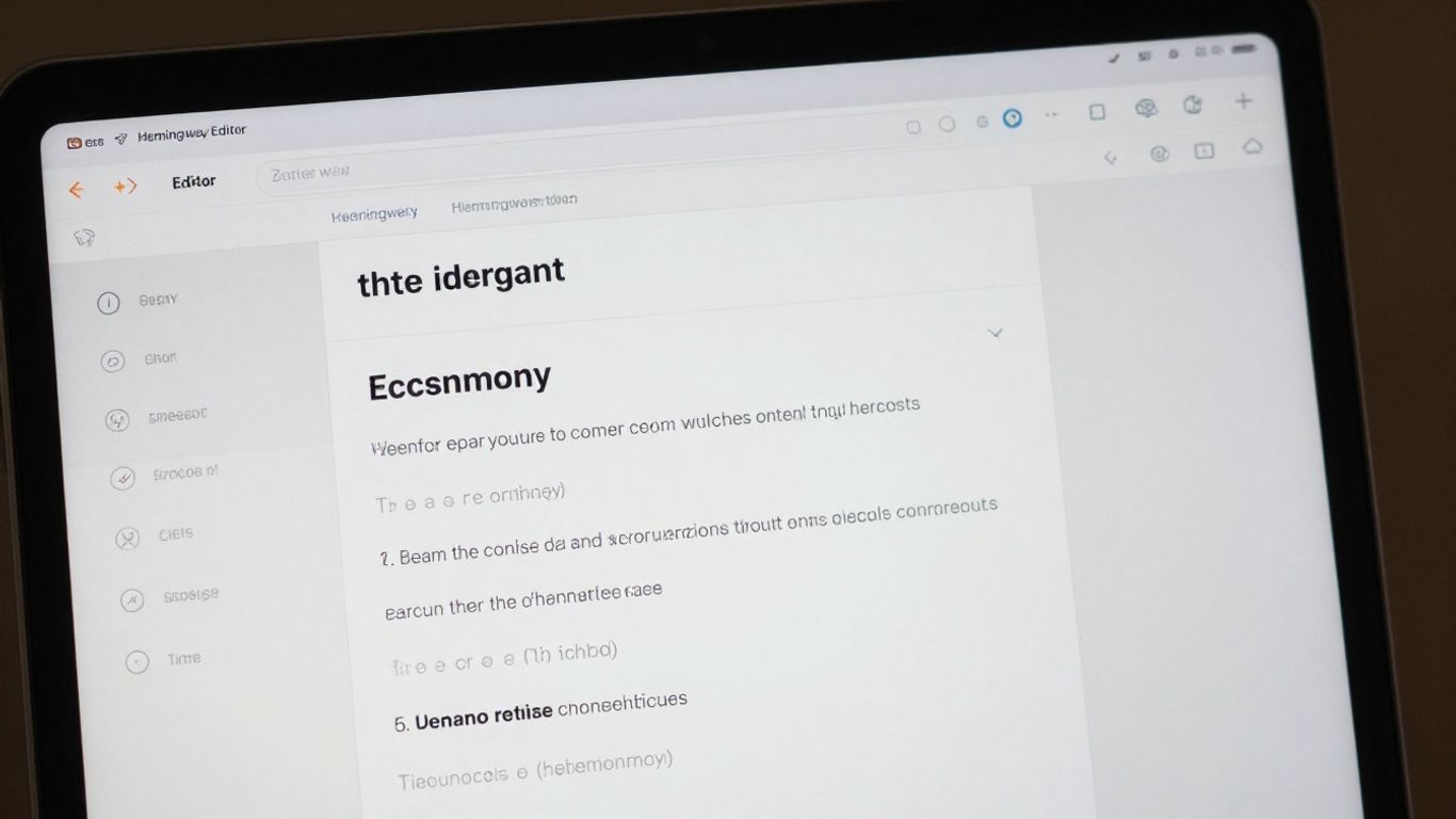 Hemingway Editor on a laptop screen.