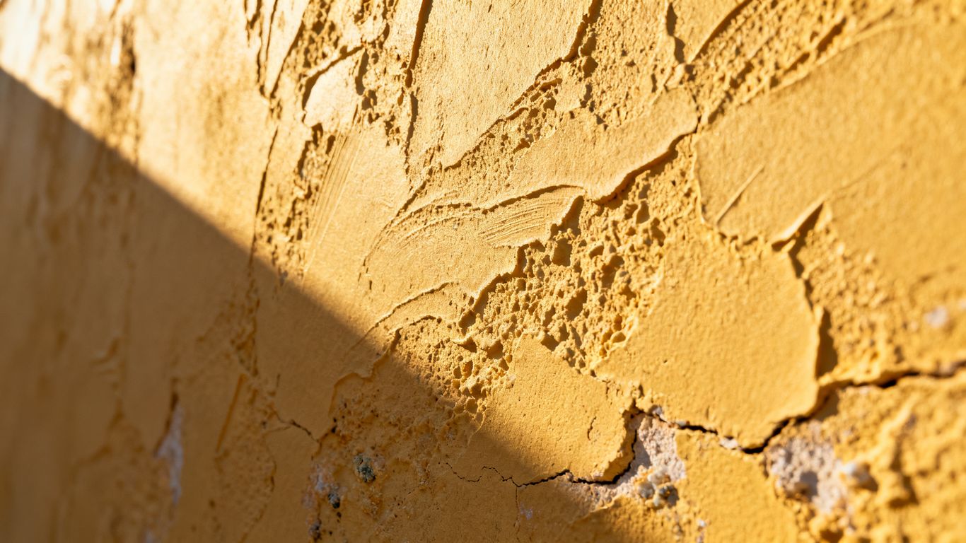Stucco exterior wall texture in bright sunlight.