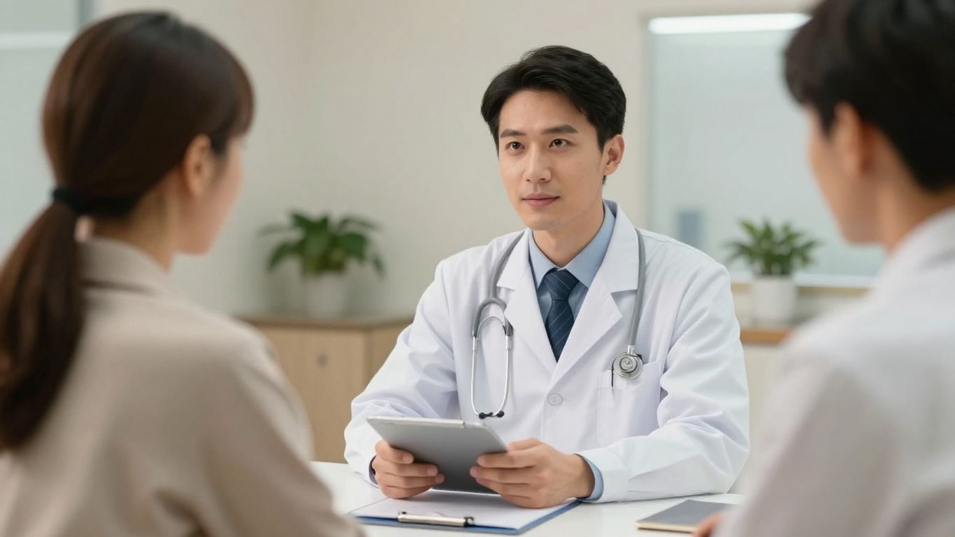 Persona consultando con un médico profesional