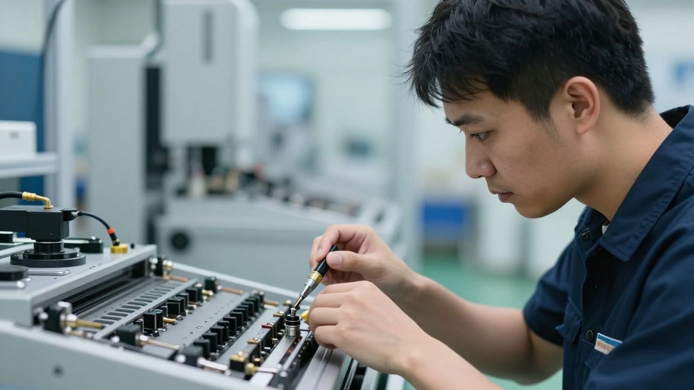 Wartung in einer automatisierten Werkshalle