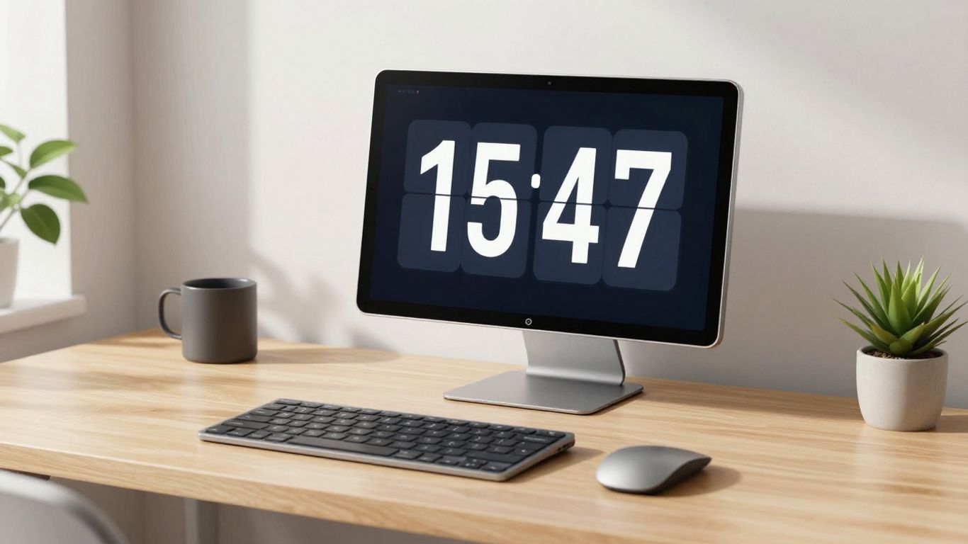 Digital timer on a desk with streak counter.