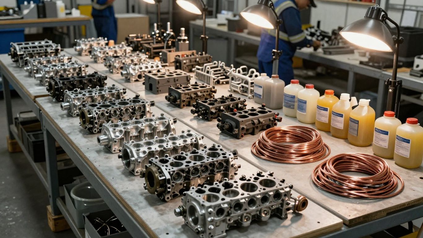 Sorted engine metals in a recycling facility