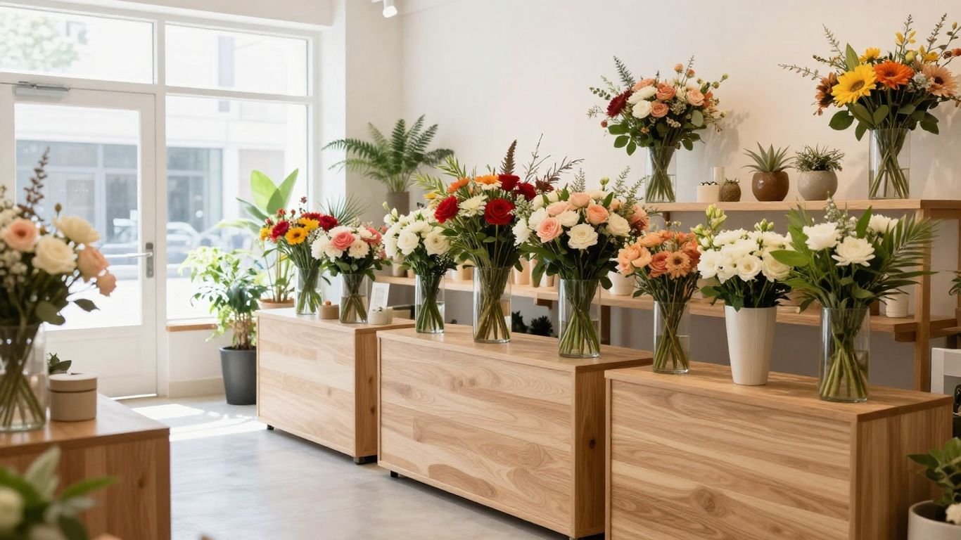 Floral display at a local shop