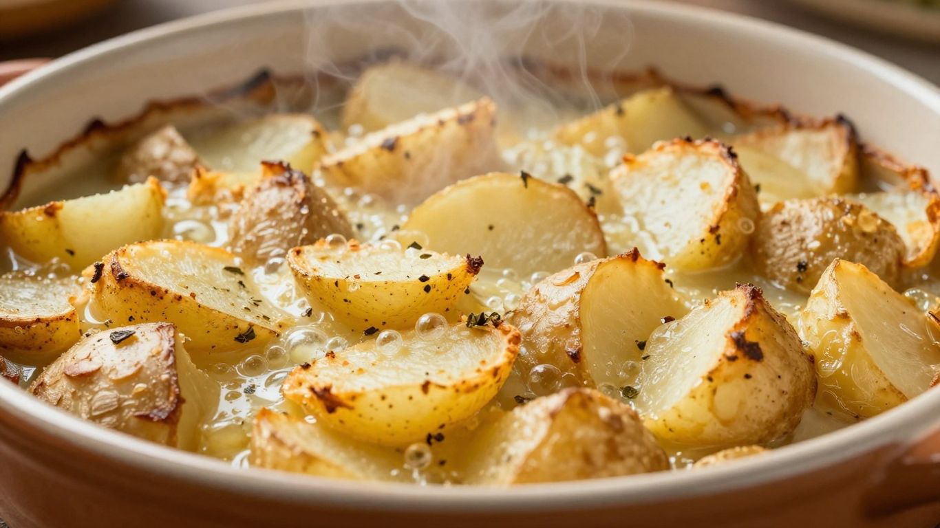 Ovenschotel met aardappelen in een schaal