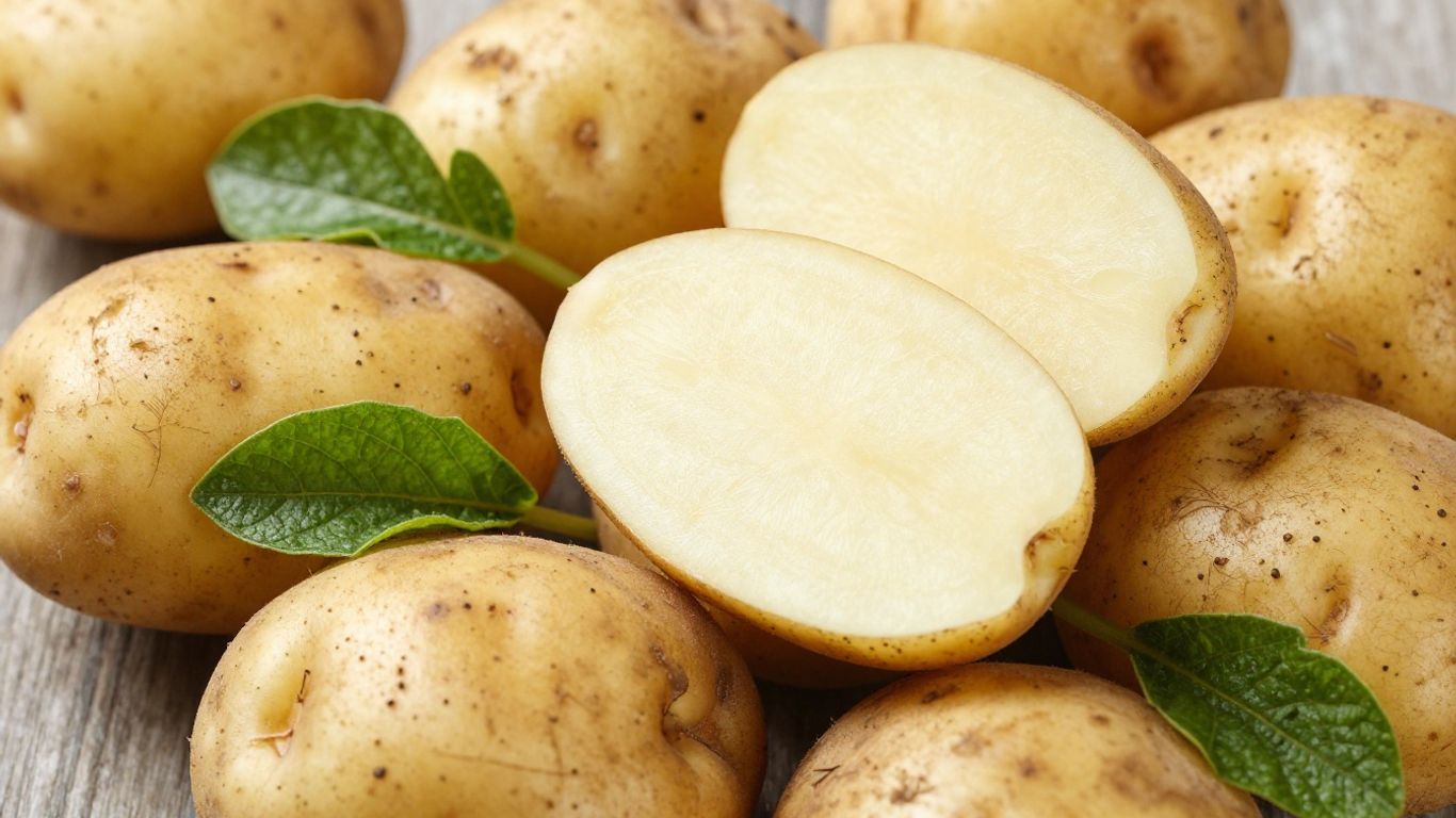 Biologische aardappelen, vers geoogst en klaargemaakt voor consumptie.