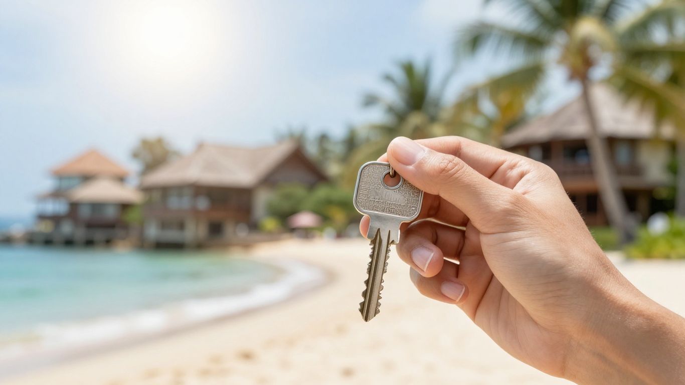 Key with Phuket beach and resort in background.