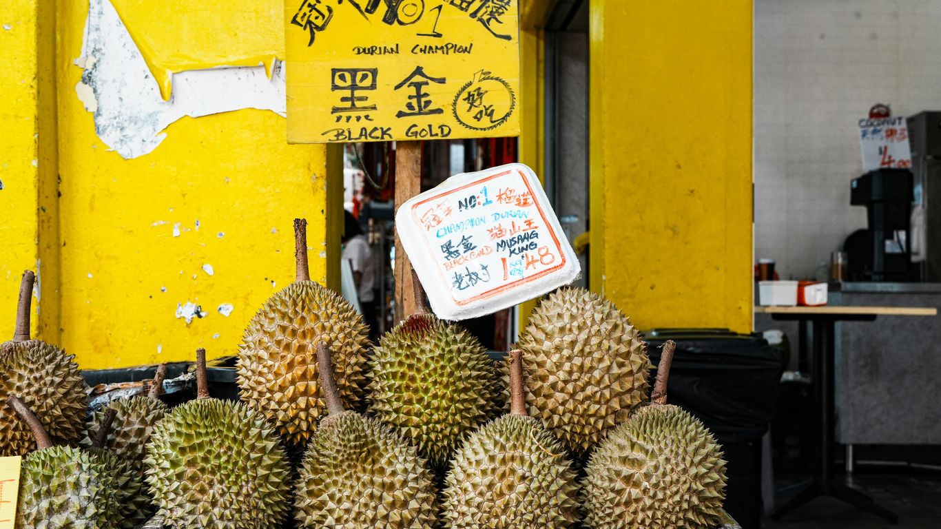 Freshly opened fruit at a local stall