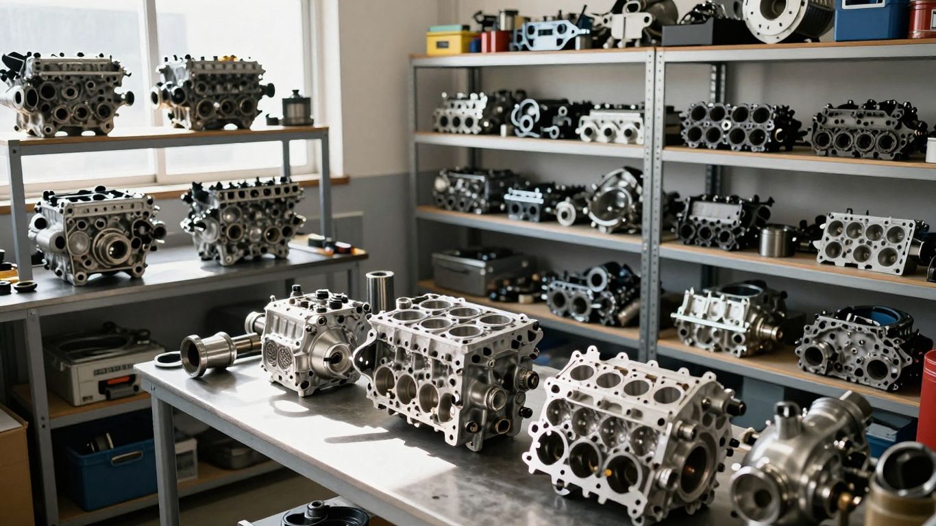 Subaru engine parts in an Adelaide workshop.
