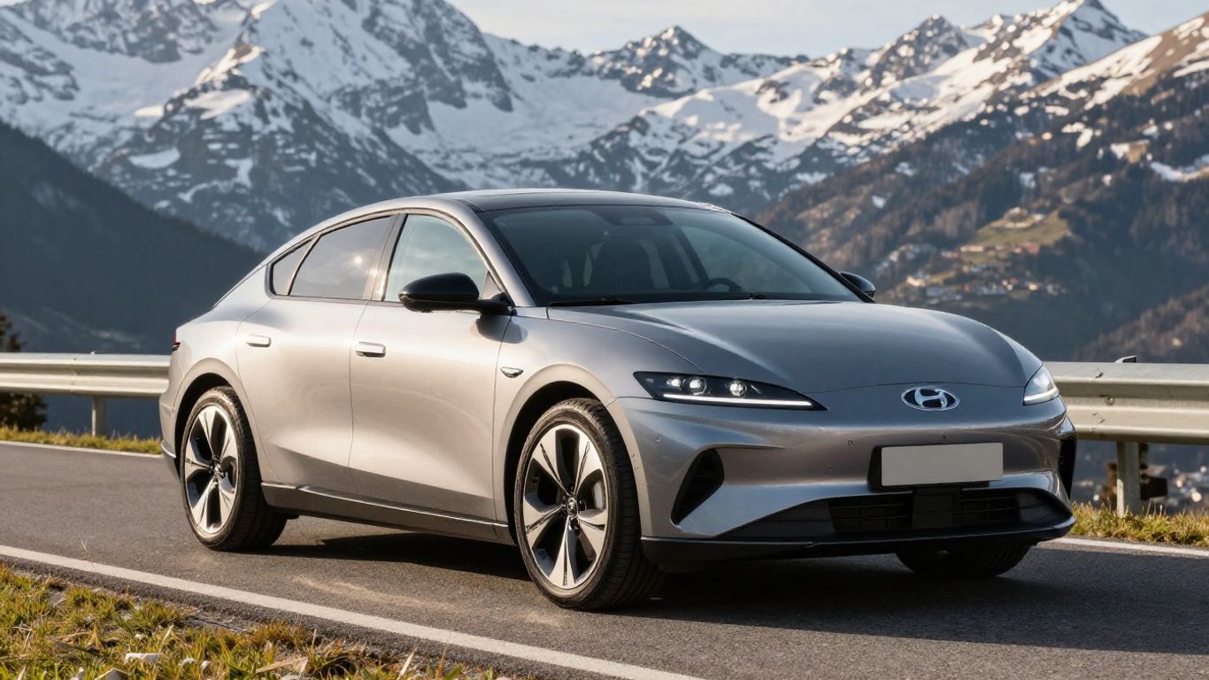 Hyundai Ioniq 6 auf Schweizer Bergstraße