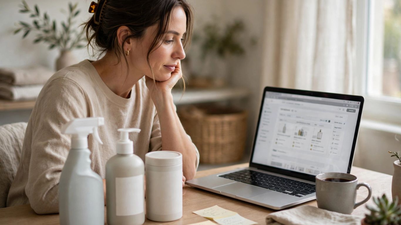 A shopper comparing related products online