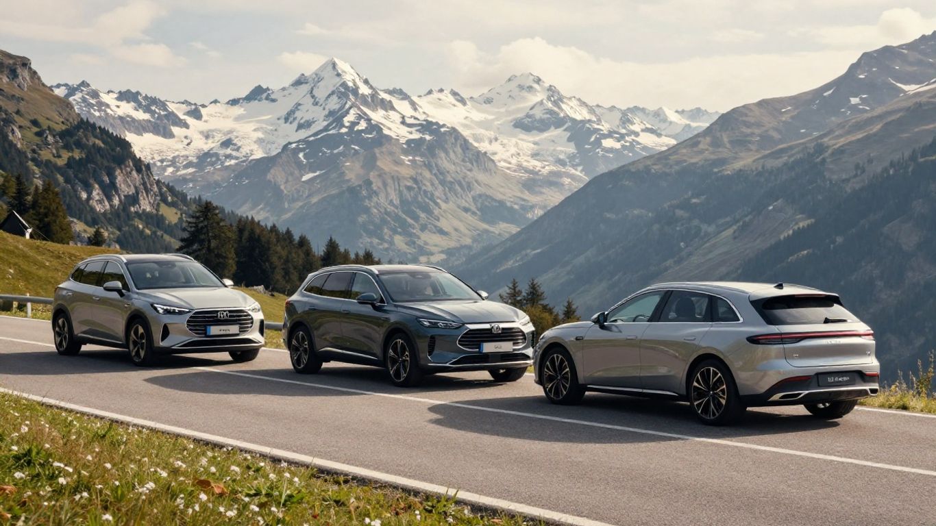 Plug-in-Hybrid-Fahrzeuge auf Schweizer Passstrasse