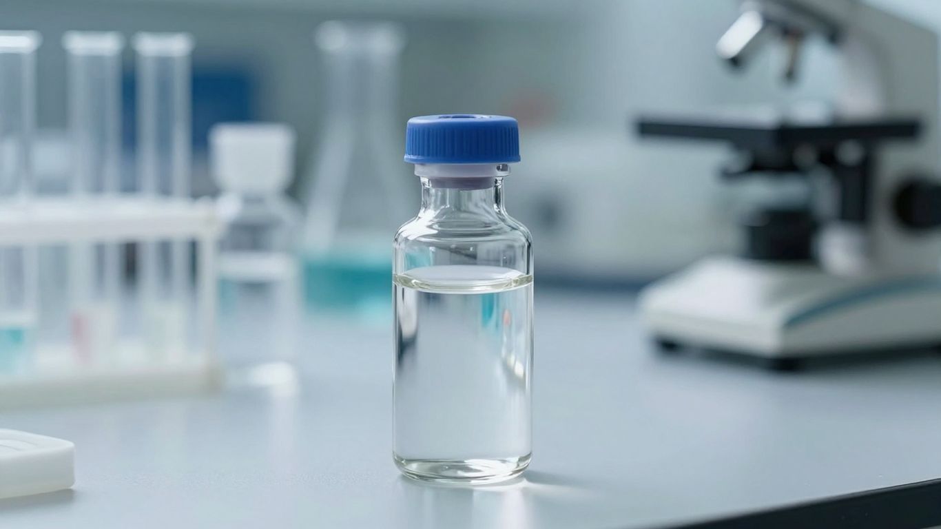Retatrutide vials in a laboratory setting.