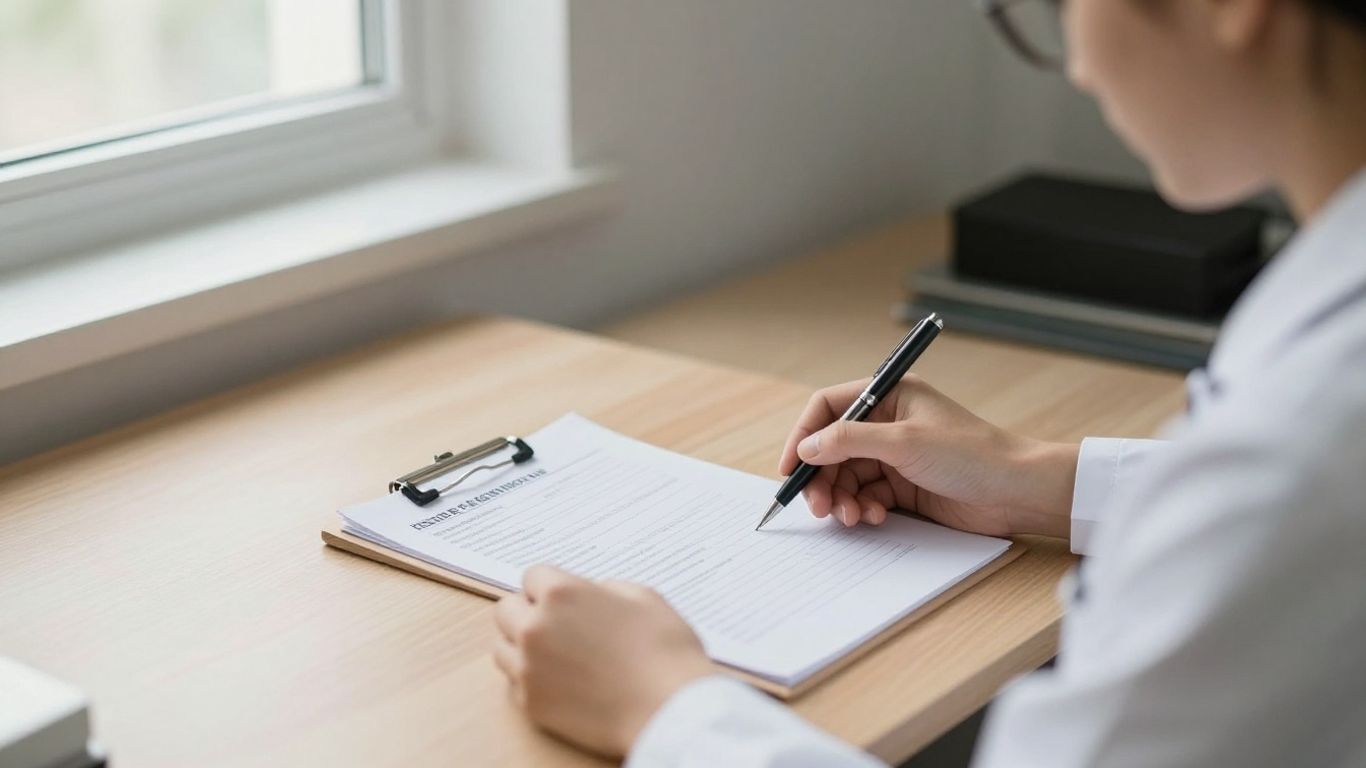 Clinician reviewing a signed patient record
