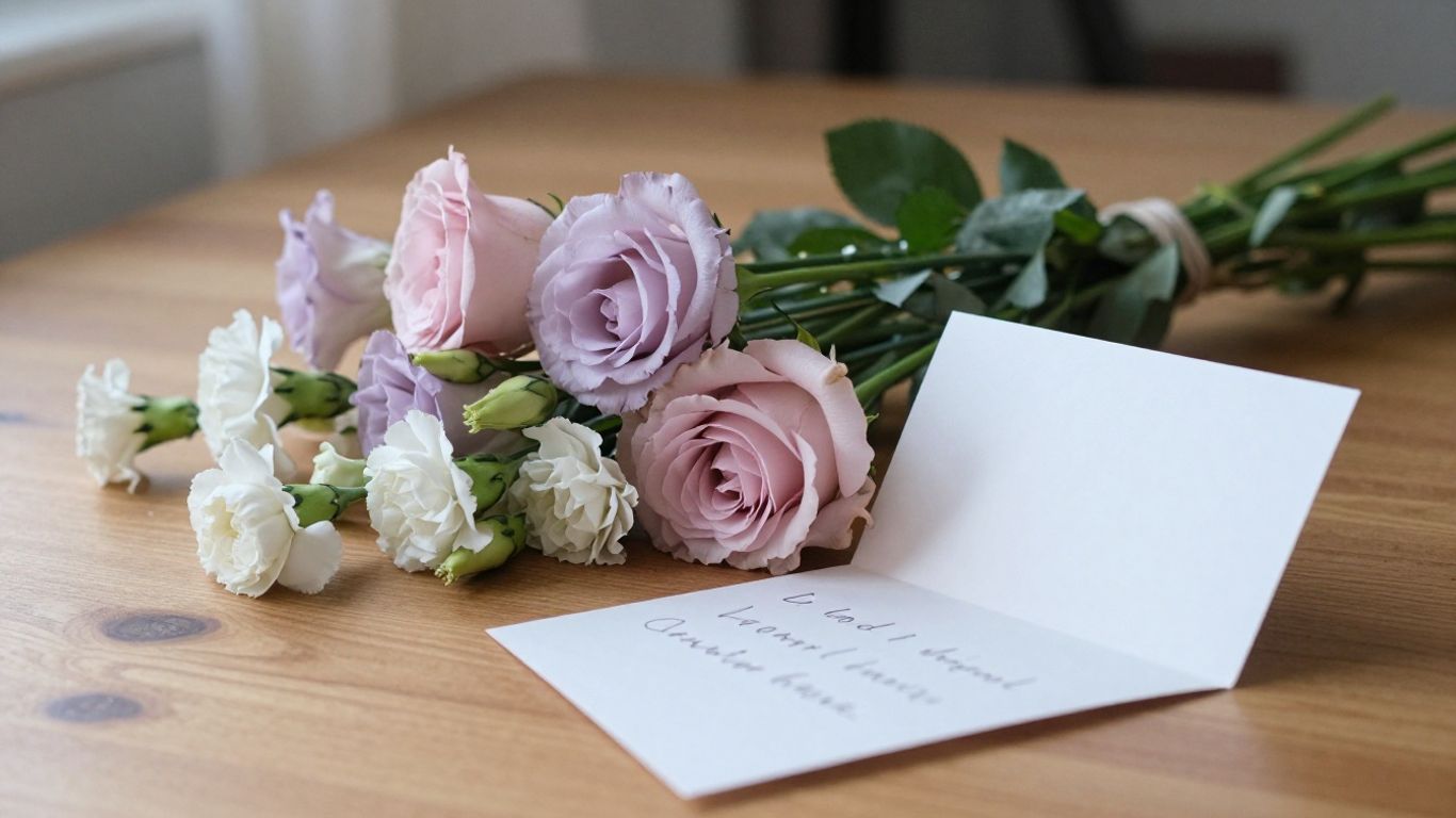 Thoughtful flower delivery with handwritten card
