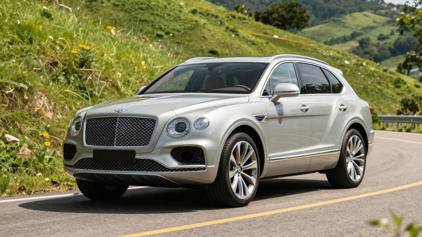 Bentley Bentayga luxury SUV on a scenic road.