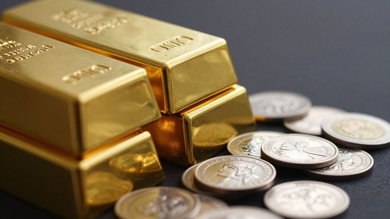 Lingots d'or et d'argent, symbole de sécurité financière.