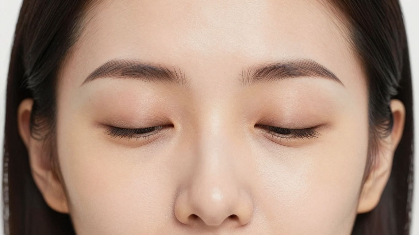 Woman's clear, radiant skin with even tone.