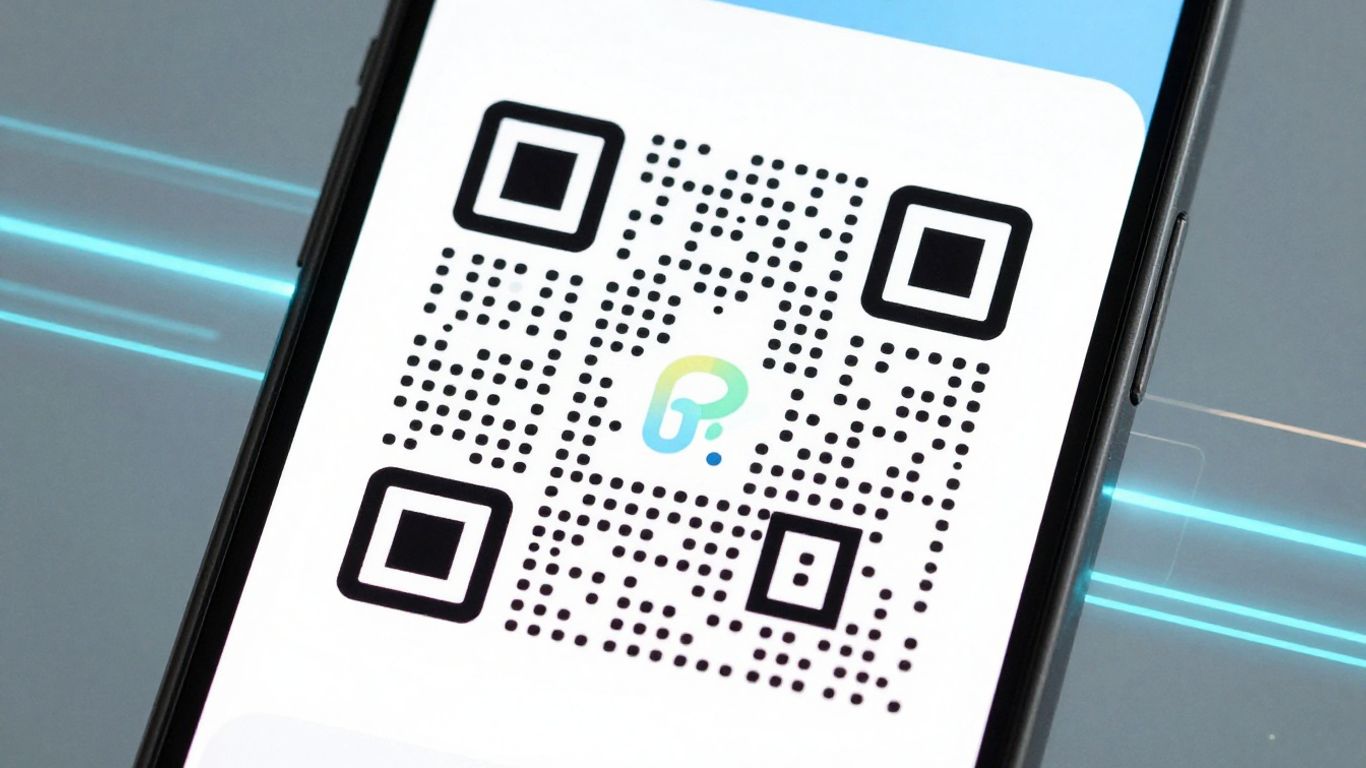 Custom branded QR code design with colours and logo
