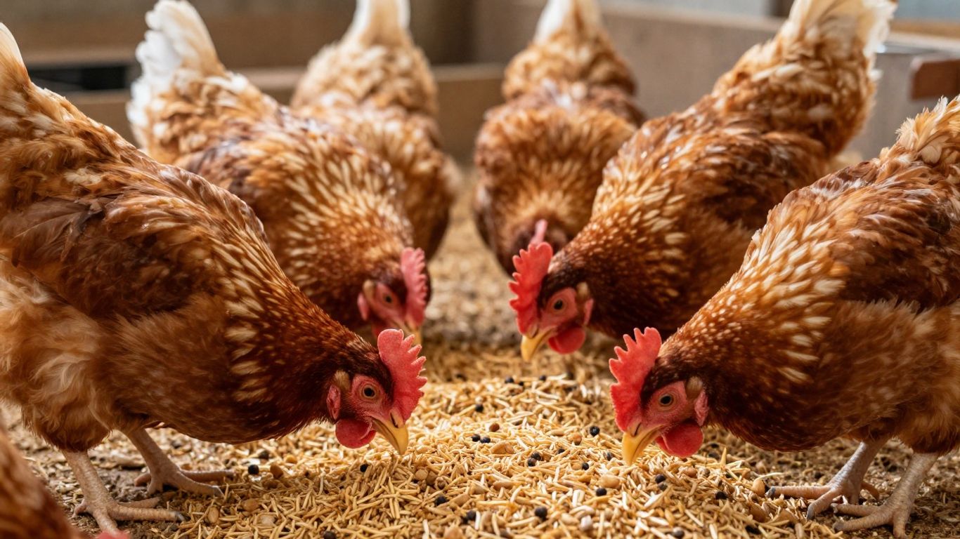 Zdjęcie kurczaków w bezpiecznym i czystym kurniku.