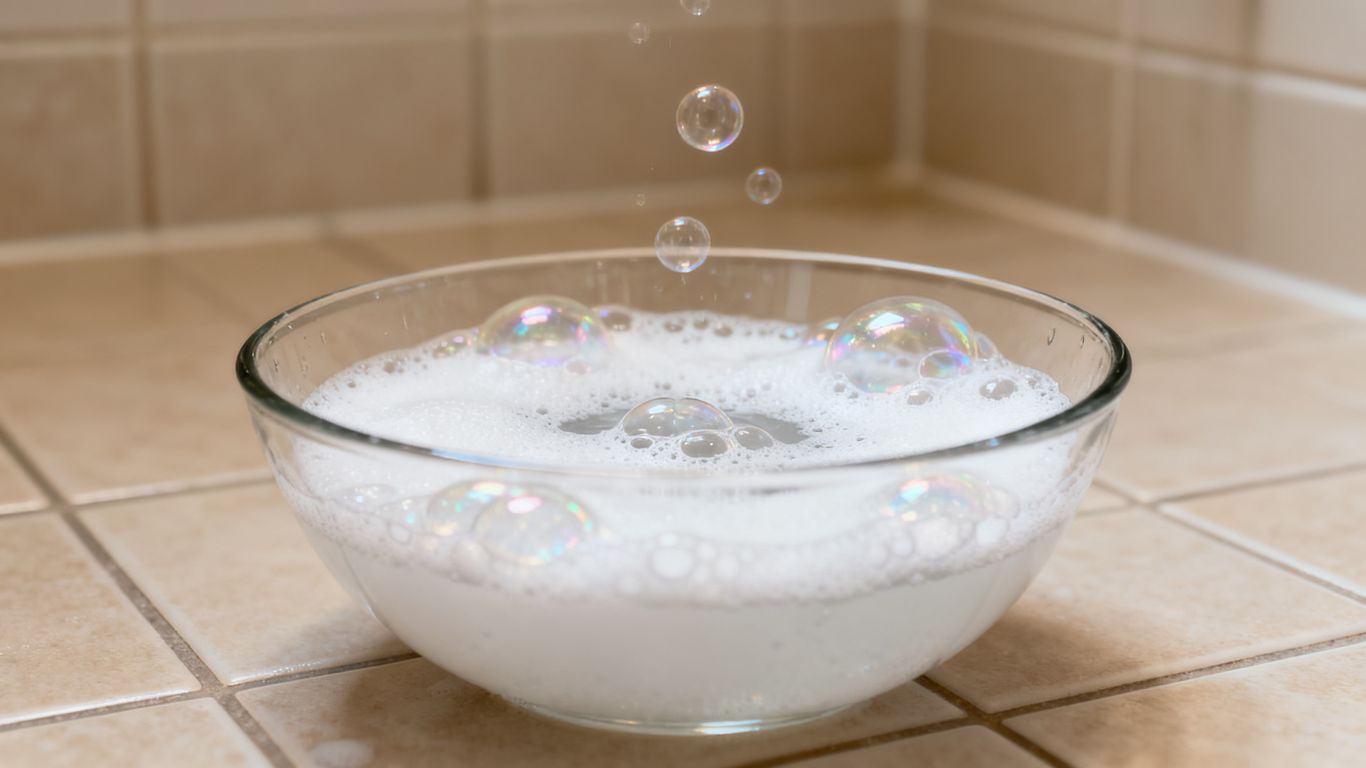 Bubbling chemical reaction in a bathroom drain