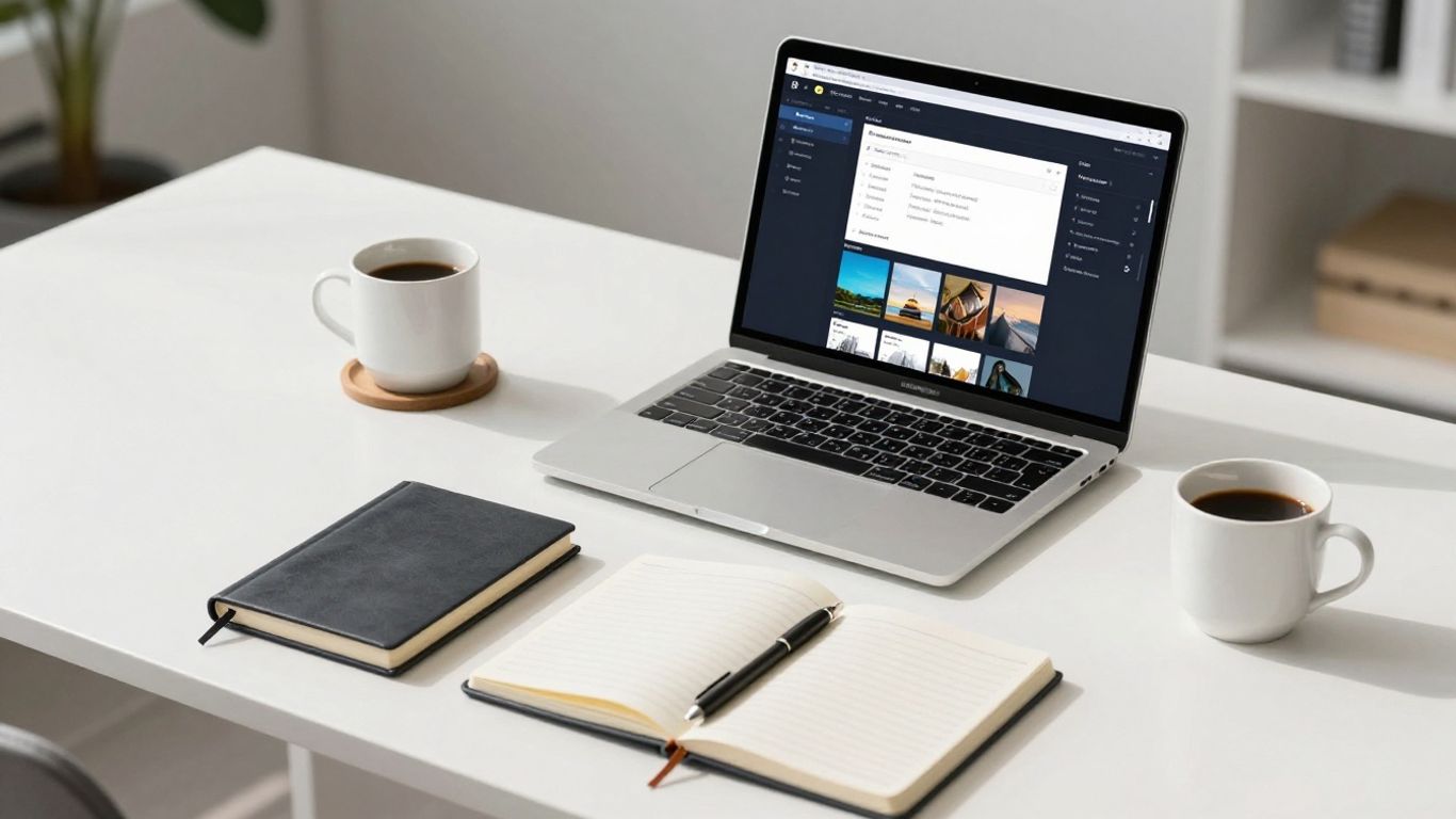 A professional workspace showing software integration tools