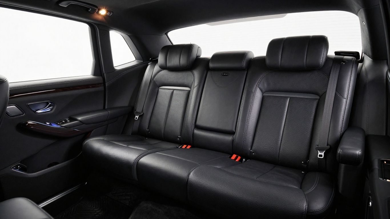 Interior view of a modern luxury limousine