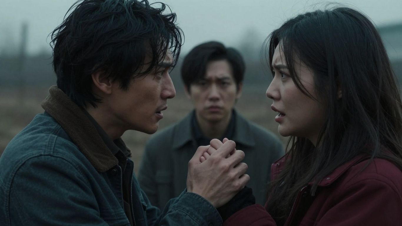Intense emotional drama scene with close-up character expressions.